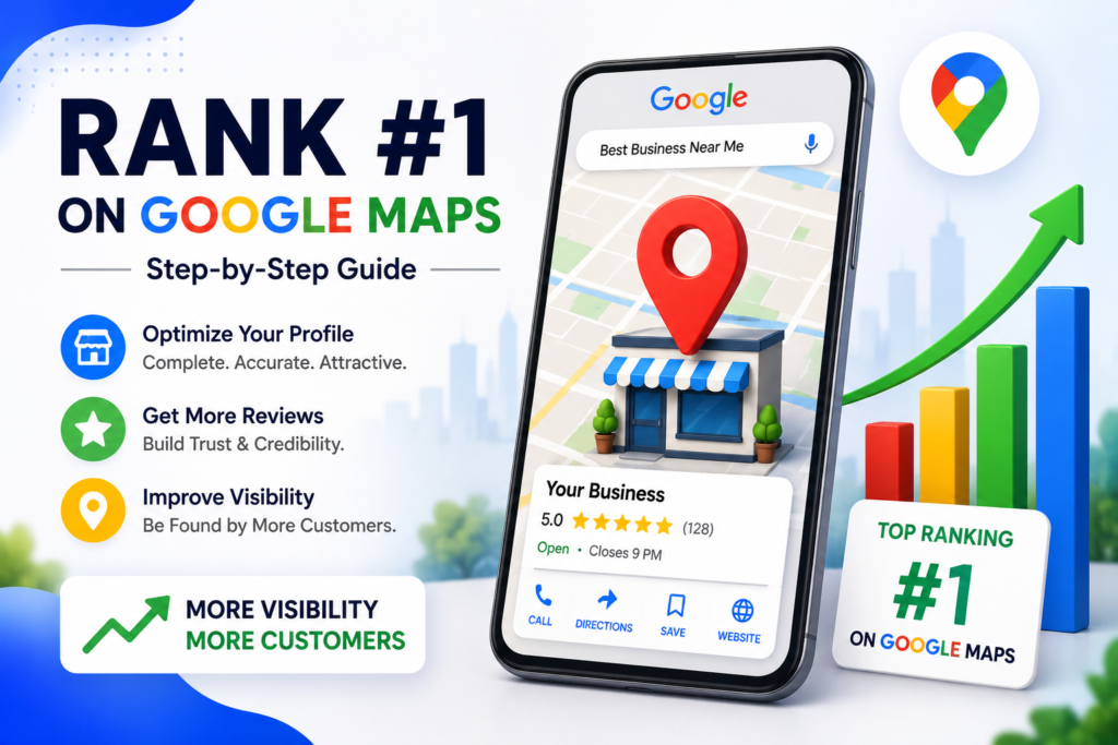 Google Maps ranking showing local business pins in Hyderabad